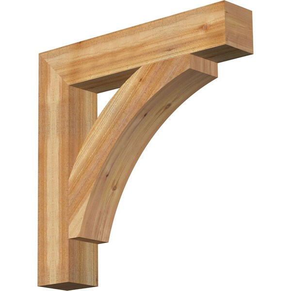 Ekena Millwork Thorton Block Rough Sawn Bracket, Western Red Cedar, 6"W x 34"D x 34"H BKT06X34X34THR05RWR - main